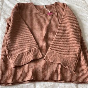 Pink Blush Oversized Knit Sweater